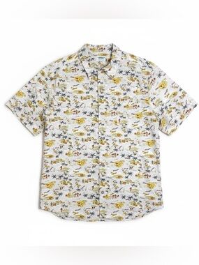 Hobie Hawaiian Aloha Shirt Mens XL Surf Print USA Cotton Button Up Beach